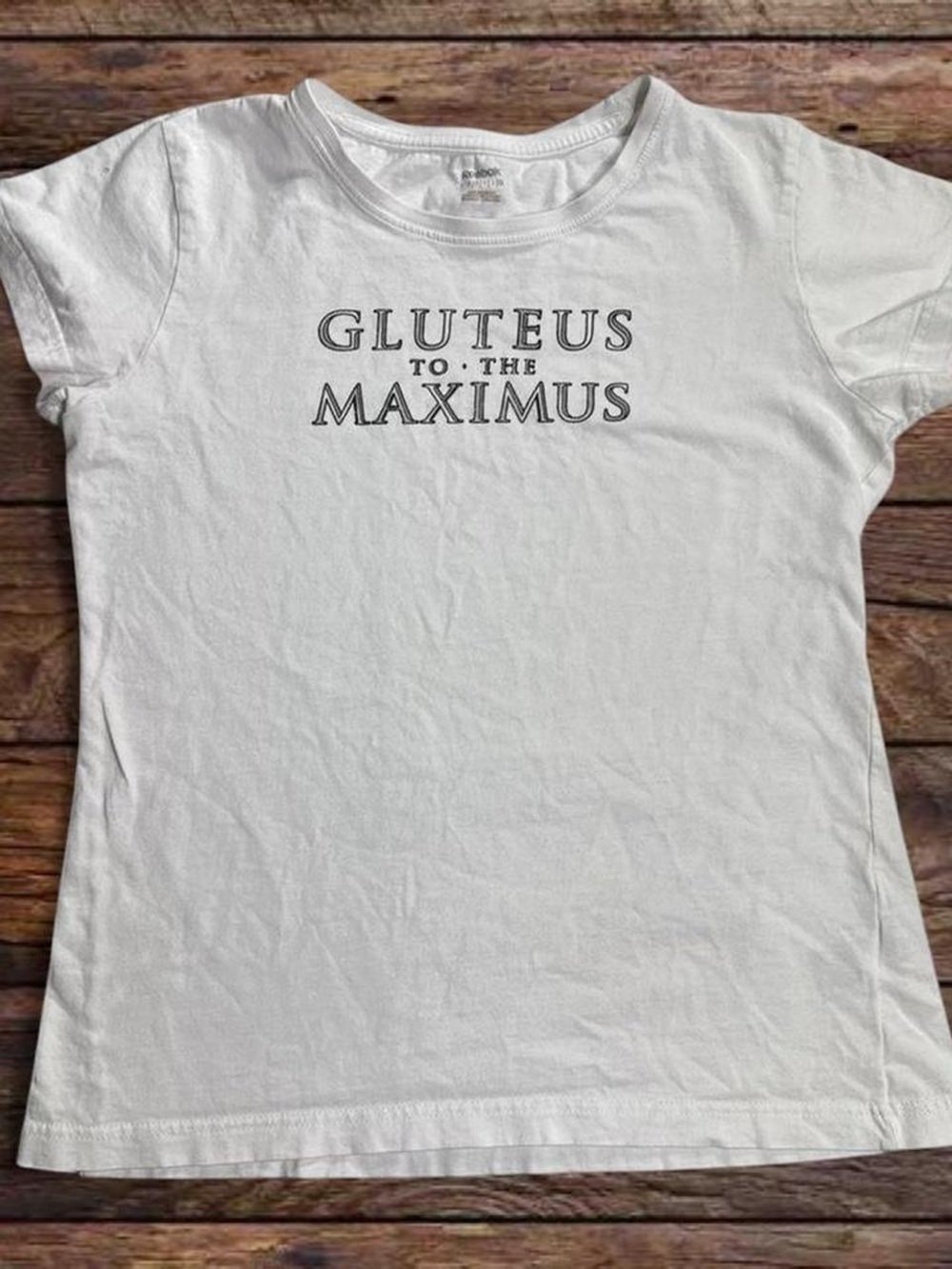 Reebok White Short Sleeve Graphic Tee with Black Text